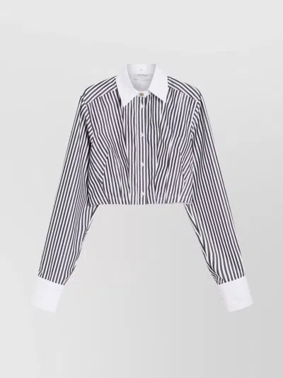 SPORTMAX STRIPED SLIM FIT SHIRT WITH CROPPED LENGTH
