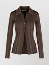 Sportmax Striped Viscose Cardigan Long Sleeves In Brown