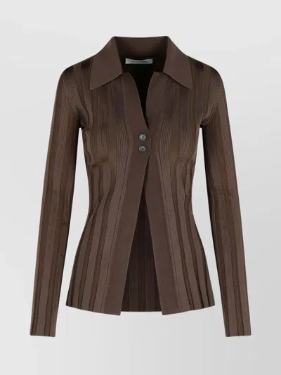 SPORTMAX STRIPED VISCOSE CARDIGAN LONG SLEEVES