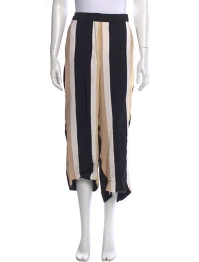 Pre-owned Sportmax Striped Wide Leg Pants In Black