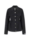 Sportmax Structured Caban Jacket In Virgin Wool In Blue