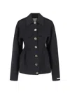 Sportmax Structured Caban Jacket In Virgin Wool In Black
