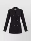 Sportmax Structured Double-breasted Blazer With Flap Pockets In Black
