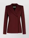 Sportmax Structured Double-breasted Jacket Back Vent In Burgundy