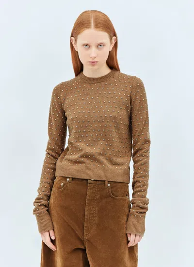 SPORTMAX STUDDED WOOL-BLEND SWEATER