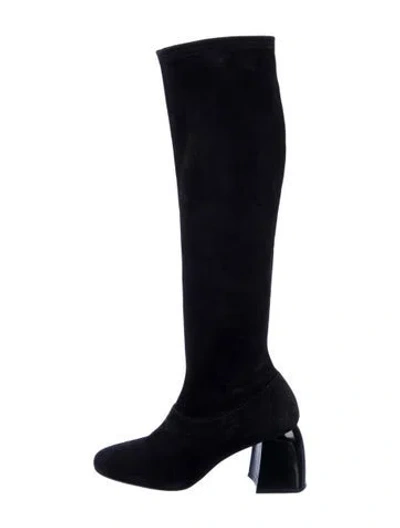 Pre-owned Sportmax Suede Boots In Black