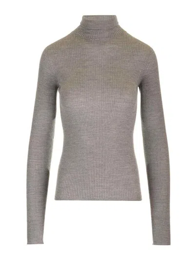 Sportmax Flavia Ribbed-knit Sweater In Gray