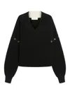 Sportmax Tay Oversized Jumper With Detachable Sleeves In Black