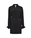 Sportmax Waist Belt Long Sleeve Dress With Tie Detail In Black