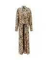 Sportmax Silk Leopard Print Astoria Maxi Dress In Brown