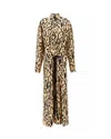 Sportmax Silk Leopard Print Astoria Maxi Dress In Brown