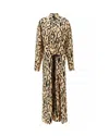 Sportmax Silk Leopard Print Astoria Maxi Dress In Brown