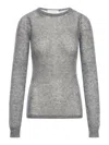 Sportmax Crewneck Sweater In Alpaca And Stretch Wool In Grey