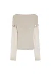 Sportmax Layered Chenille Crewneck Sweater With Detachable Sleeves In Neutral