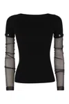 Sportmax Round-collar And Long-sleeved Sweater In Black