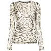 Sportmax Animalier Print Sheer Long Sleeve Top In Multicolor