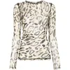 Sportmax Animalier Print Sheer Long Sleeve Top In Multicolor