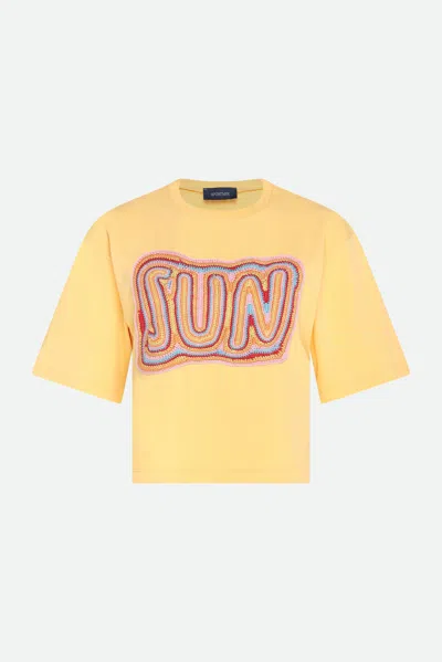 Sportmax T-shirt Con Stampa Gialla In Giallo