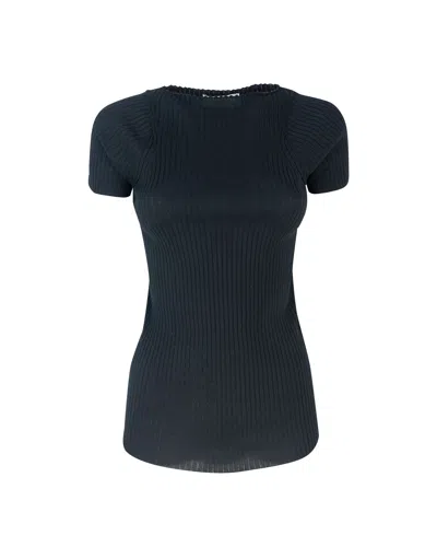 Sportmax Cotton 'lastra' T-shirt In Black