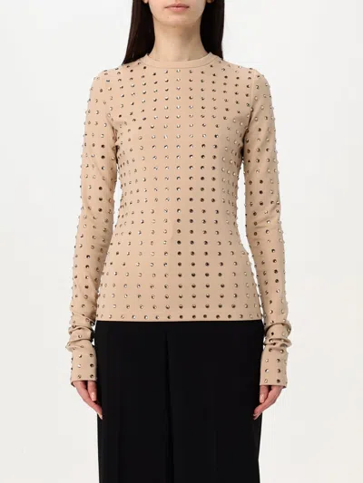 Sportmax "negus" Top With Crystals In Nude