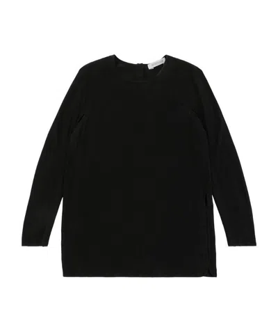 Sportmax T-shirt With Round Neck And Long Sleeves In Black