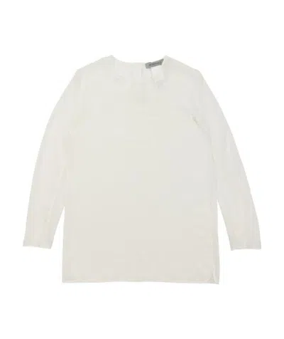 Sportmax T-shirt With Round Neck And Long Sleeves In White