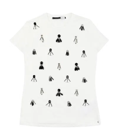 Sportmax T-shirt With Round Neck And Short Sleeves In White