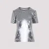 Sportmax Fitted Grey T-shirt With Hexagonal Sequin Detailing