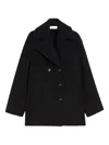 Sportmax Double-breasted Coat Front Pockets In Black