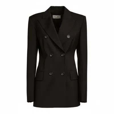 SPORTMAX TAILORED BLACK BLAZER WITH NOTCH LAPEL AND FLAP POCKETS