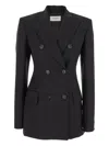 Sportmax Double-breasted Tailored Blazer With Classic Lapels In Black