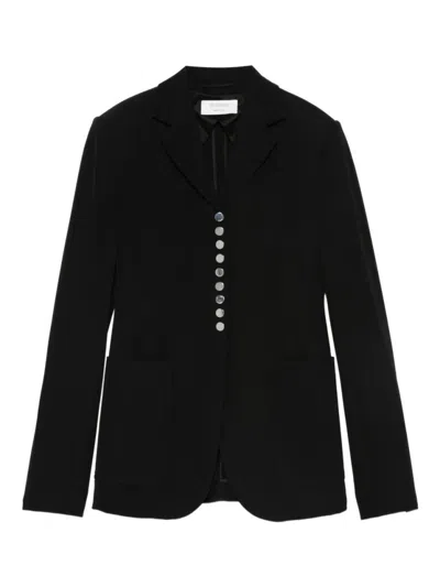 Sportmax Tailored Blazer With Notched Lapel And Metallic Buttons In Black