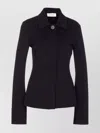 Sportmax Tailored Crepe Knitted Jacket With Flap Pockets In Blue