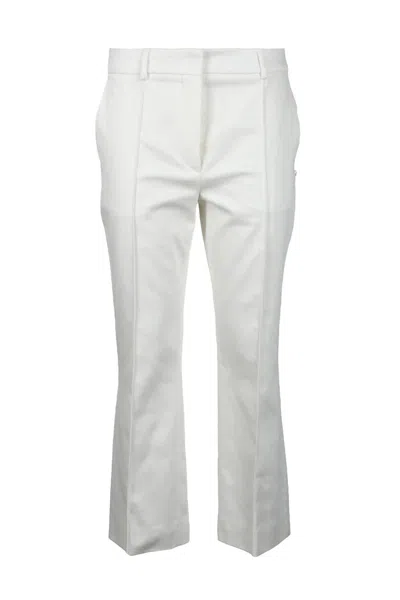 Sportmax Tailored Cropped Trousers With Flared Hem In White