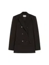 Sportmax Double-breasted Wool Suit In Black