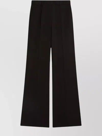 Sportmax Tailored Flare Wool Trousers With French Pockets In Black