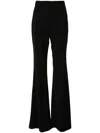 Sportmax Flared Virgin Wool Tailored Trousers In Black