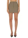 Sportmax Tailored Mini Skirt With Subtle Checkered Pattern In Brown
