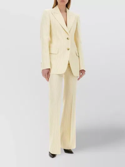 Sportmax Tailored Pinstripe Jacket Notch Lapel In Neutral
