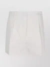 Sportmax Tailored Pleated Shorts Belt Loops In White