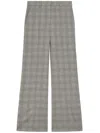 Sportmax Wool Flare Trousers With Prince Of Wales Pattern In Gray