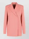 Sportmax Tailored Virgin Wool Blazer Pockets In Pink