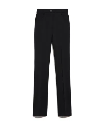Sportmax Tailored Virgin-wool Trousers In Black