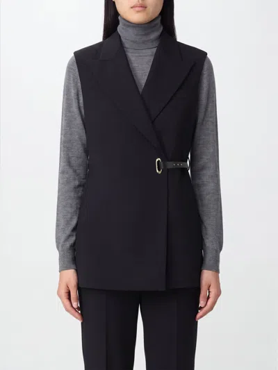 Sportmax Tailored Viscose Waistcoat With Side Closure And Adjustable Ties In Animal Print