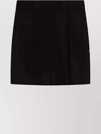 Sportmax Tailored Wide Leg Cotton Shorts In Black