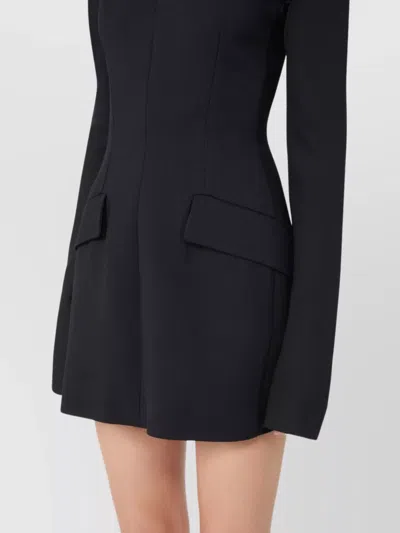 Sportmax Tailored Wool Blend Dress And Pockets In Blue