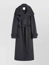 Sportmax Tailored Wool Coat Cinched Belt In Blue