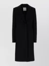Sportmax Tailored Wool Coat With Back Vent And Pockets In Black
