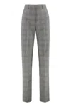 Sportmax Weekend Max Mara Batun Checked Straight Leg Pants In Black