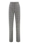 Sportmax Weekend Max Mara Batun Checked Straight Leg Pants In Black